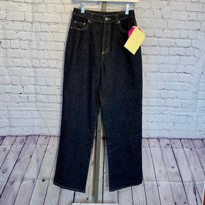 Quacker Factory Jeanne Bice Black Bling Jeans
